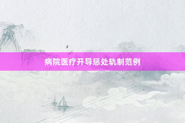 病院医疗开导惩处轨制范例
