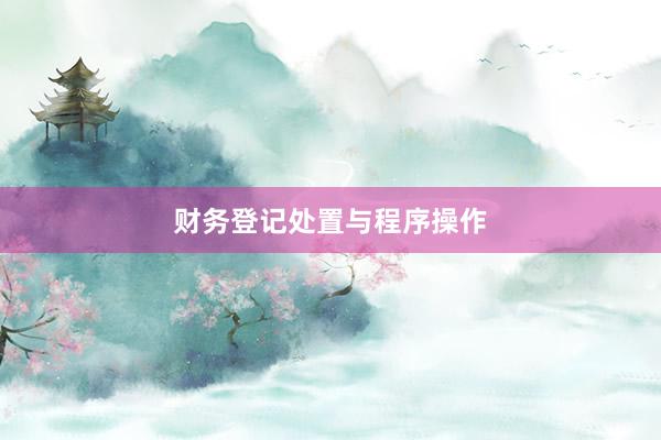 财务登记处置与程序操作